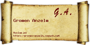 Gromen Anzelm névjegykártya